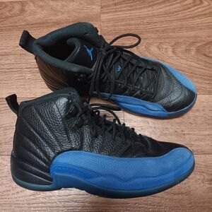 NIKE AIR JORDAN 12 Black Game Royal (130690-014) Sneaker Shoes Mens SZ 9
